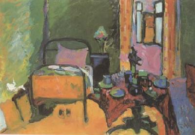Wassily Kandinsky Bedroom in Ainmillerstrasse (mk12) oil painting image